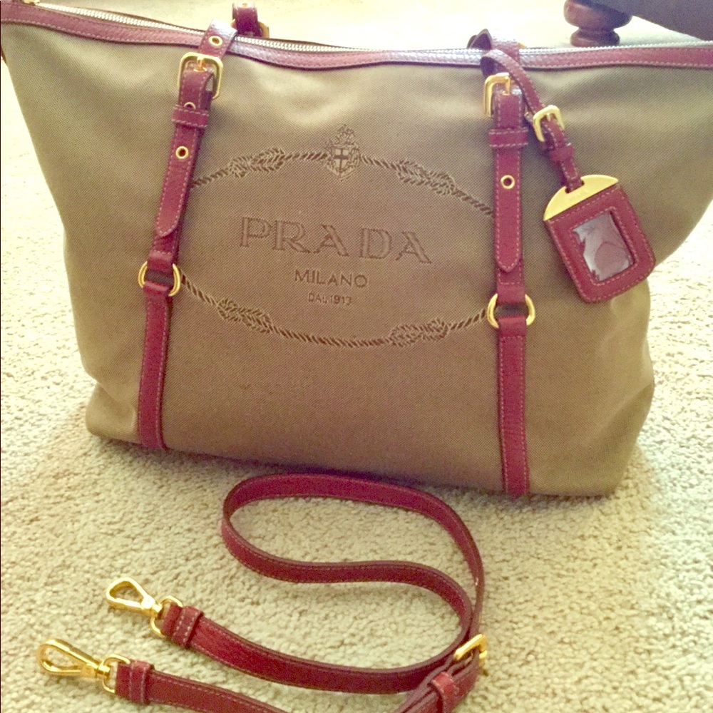 SOLD Prada Logo Jacquard Tote Bag BR4253